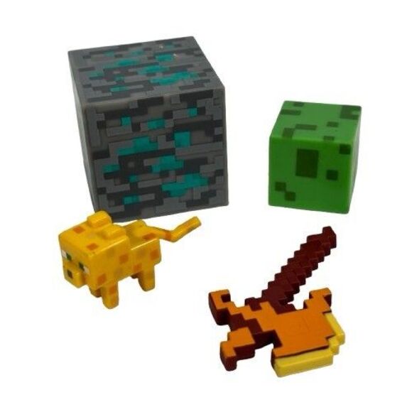 Minecraft Plush Lot Creeper Pig Skeleton + Water Bottle Ocelot Cat Figure & More - Picture 16 of 16